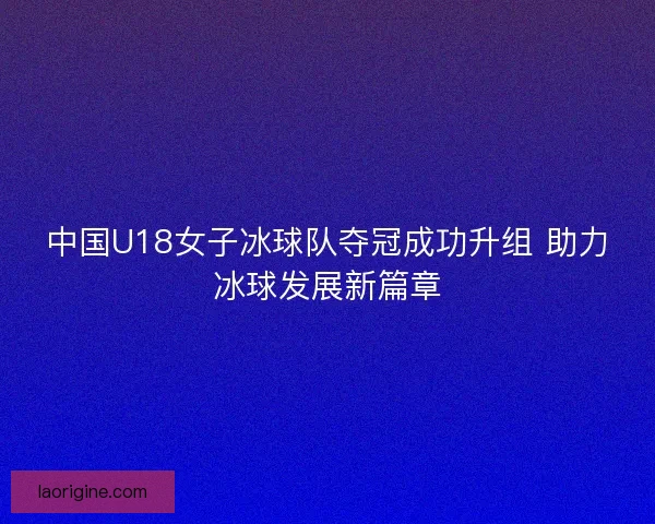 中国U18女子冰球队夺冠成功升组 助力冰球发展新篇章