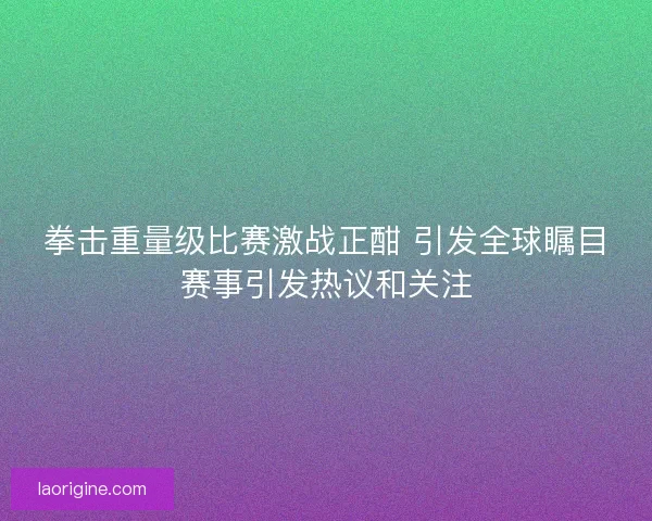 拳击重量级比赛激战正酣 引发全球瞩目赛事引发热议和关注 拳击重量级比赛激战正酣 引发全球瞩目赛事引发热议和关注